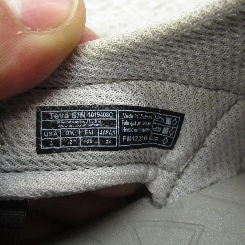 Teva Kids 3‎ Manatee Sandals Grey Bungee Lace Footbed Athletic Outdoor Hiking